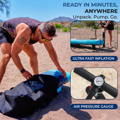 11'6" Inflatable SUP - Pet-Friendly, Stable Non-Slip EVA Deck, 485 lbs Capacity