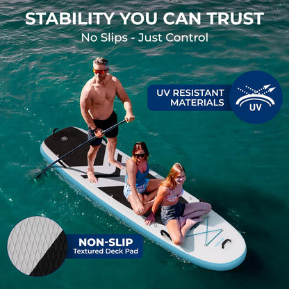 Inflatable Paddle Board 480 lbs Capacity Non-Slip Deck Pad 12'2"