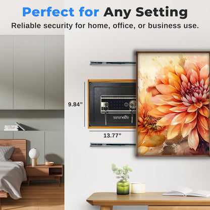 Fingerprint Safe 0.63 Cu Ft, Heavy-Duty Steel, Touchscreen, Black