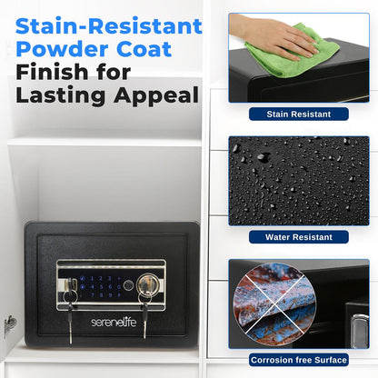 Fingerprint Safe 0.63 Cu Ft, Heavy-Duty Steel, Touchscreen, Black