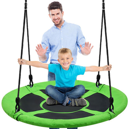 Saucer Swing 40" for Kids, Waterproof, Padded Frame, Green