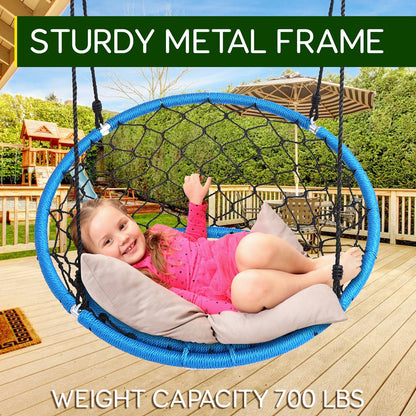 Hanging Netted Seat Swing - Relaxing Fun - UV Resistant - 35.5" Diameter