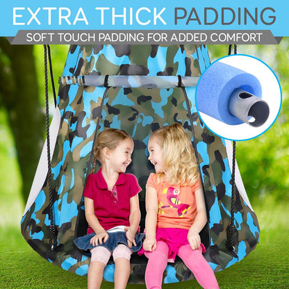 Tree Swing Tent for Kids - Relaxing Fun, Padded Seat, Camo