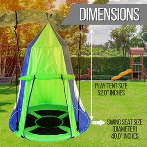 Kids Fun Tent Rope Swing Kit Pyle USA