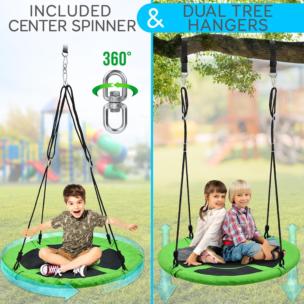 Kids Hanging Tent Swing, Outdoor Fun, Waterproof, Green – Pyle USA