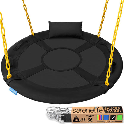 40" Saucer Swing - 700 lb Capacity, Waterproof, 360¬∞ Spin, w/ Pillow