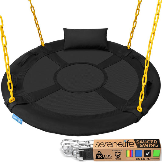 40" Saucer Swing - 700 lb Capacity, Waterproof, 360¬∞ Spin, w/ Pillow