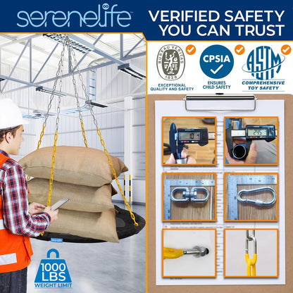 40" Saucer Swing - 700 lb Capacity, Waterproof, 360¬∞ Spin, w/ Pillow