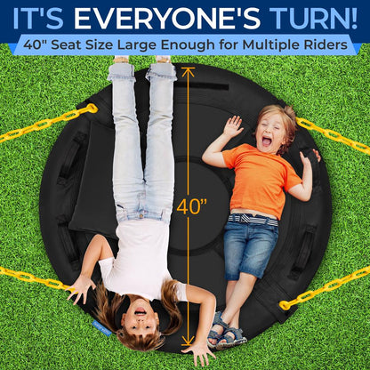 40" Saucer Swing - 700 lb Capacity, Waterproof, 360¬∞ Spin, w/ Pillow