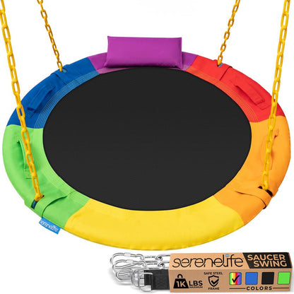 40" Saucer Swing - 700 lb Capacity, Weatherproof, Rainbow