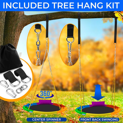 40" Saucer Swing - 700 lb Capacity, Weatherproof, Rainbow