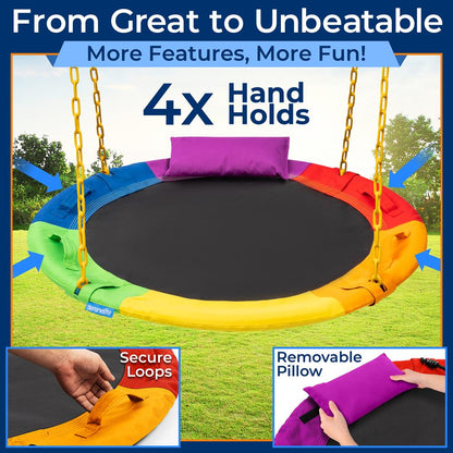 40" Saucer Swing - 700 lb Capacity, Weatherproof, Rainbow