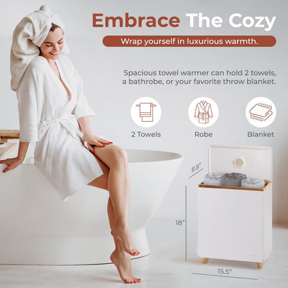 Towel Warmer with Auto Shut-Off, Holds 2 Towels, Rose Gold