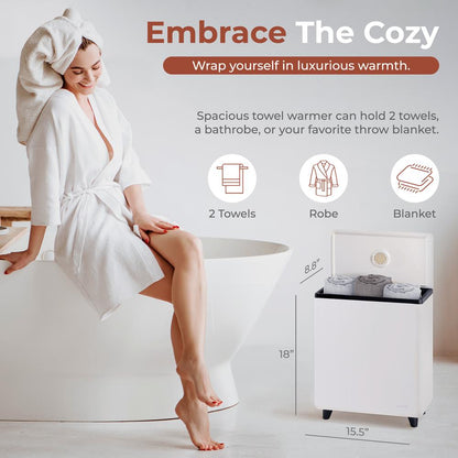 Rectangle Towel Warmer - Spa Comfort, Auto Shut-Off, Stainless Steel