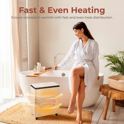 Rectangle Towel Warmer - Spa Comfort, Auto Shut-Off, Stainless Steel