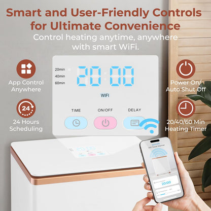 WiFi Towel Warmer - Spa Comfort, Auto Shut-Off, Rose Gold