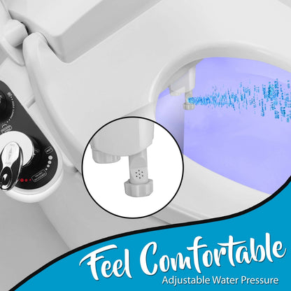 Bathroom Bidet Attachment - Hot/Cold Water, Self-Cleaning Nozzle
