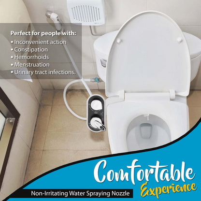 Bathroom Bidet Attachment - Hot/Cold Water, Self-Cleaning Nozzle