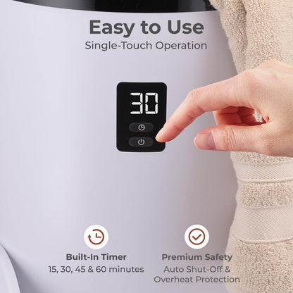 Towel Warmer with Fragrance Holder, Auto Shut Off, Fits 2 Large Towels