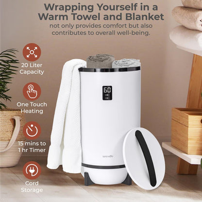 Towel Warmer with Fragrance Holder, Auto Shut Off, Fits 2 Large Towels