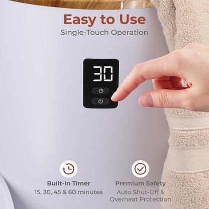 Towel & Blanket Warmer - Quick Heat, 2 Towel Capacity, Auto Shut-Off, White