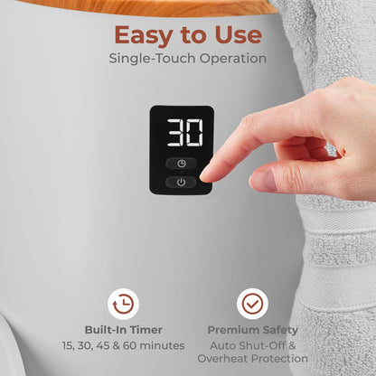 Towel Warmer with Fragrance Holder, Auto Shutoff, Fits 2 Towels, Gray