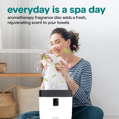 Bucket Towel Warmers With Customized Fragrances For Spa And Bathroom, Timer 20/40/60/90 Minutes, Fits 1 Large Towel, Blanket, Bathrobe, Pjs (Black)