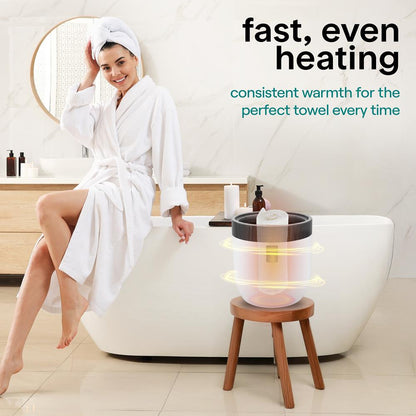 Bucket Towel Warmers With Customized Fragrances For Spa And Bathroom, Timer 20/40/60/90 Minutes, Fits 1 Large Towel, Blanket, Bathrobe, Pjs (Black)