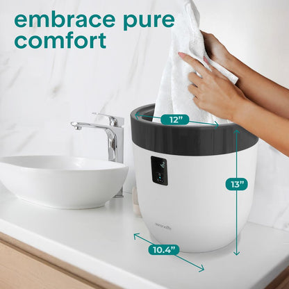 Bucket Towel Warmers With Customized Fragrances For Spa And Bathroom, Timer 20/40/60/90 Minutes, Fits 1 Large Towel, Blanket, Bathrobe, Pjs (Black)