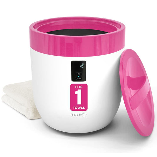 Towel Warmer Bucket - Luxury Heating, Auto Shut-Off, Pink