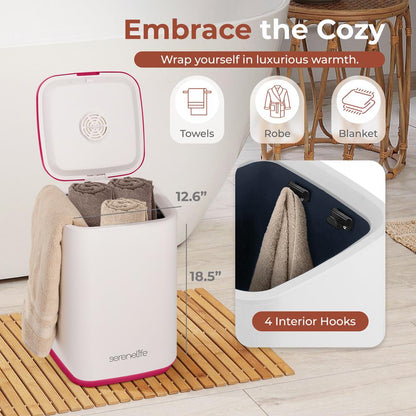 Towel Warmer Bucket 23L Timer Function Fits 2 Large Towels Pink