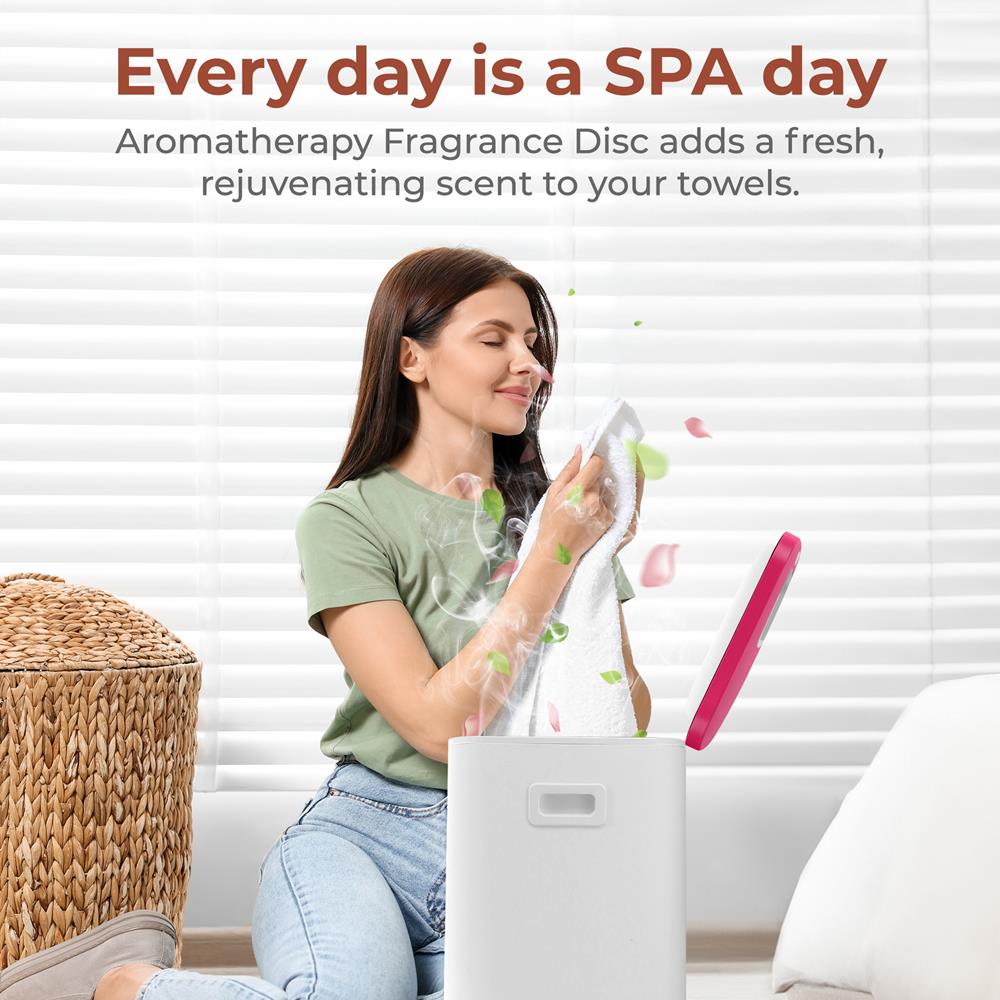 Towel Warmer Bucket 23L Timer Function Fits 2 Large Towels Pink - Thumbnail 2