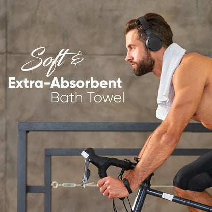 product image number 4 for SereneLife Light White Bath Towels