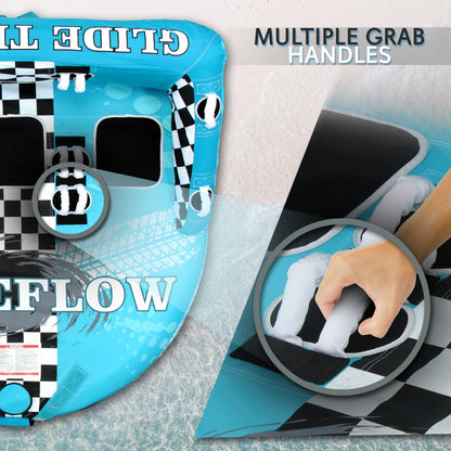 3-Person Towable Tube for Boating, Fast Inflation, Heavy-Duty Nylon Cover