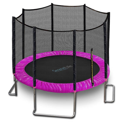 10FT Outdoor Trampoline, Safe Jumping, Reinforced Mat, Pink – Pyle USA