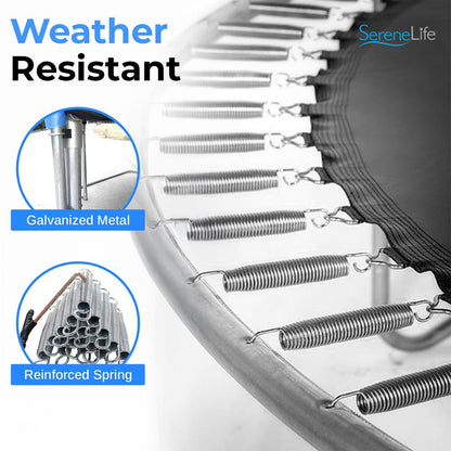 10FT Outdoor Trampoline, Safe Jumping, Reinforced Mat, Pink