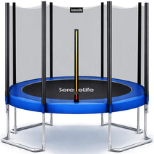 12FT Outdoor Trampoline - Safe Jumping, Reinforced Mat, Blue