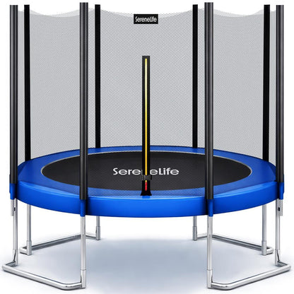 12FT Outdoor Trampoline - Safe Jumping, Reinforced Mat, Blue