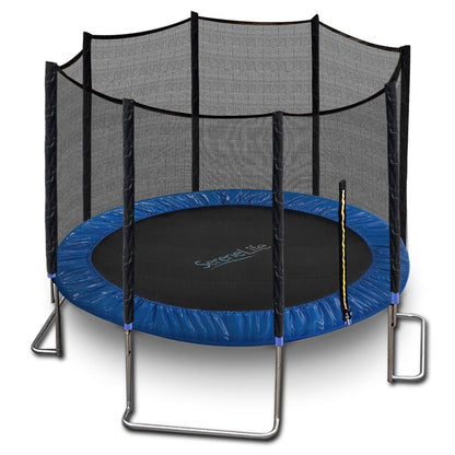 8FT Outdoor Trampoline, Safe Jumping, Reinforced Mat, Blue