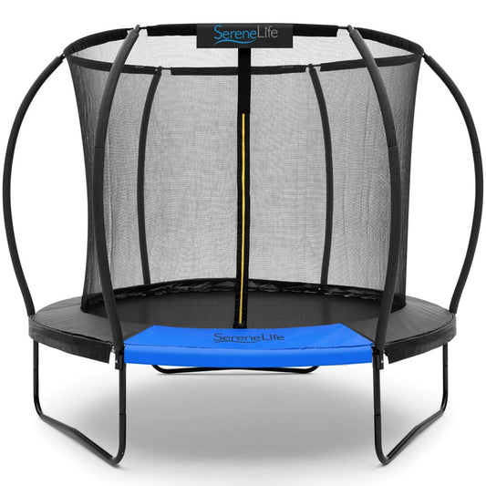 8FT Outdoor Trampoline for Kids - Safe Design, UV-Tested Mat, Black