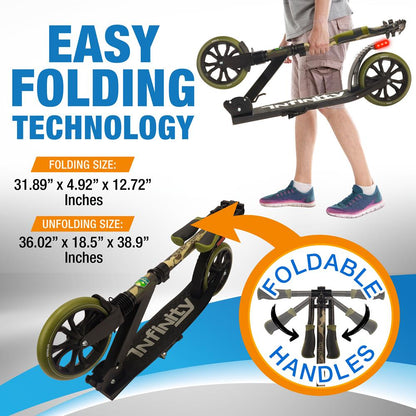 Kick Scooter for Teens & Adults, Smooth Ride, Alloy Deck, Camouflage