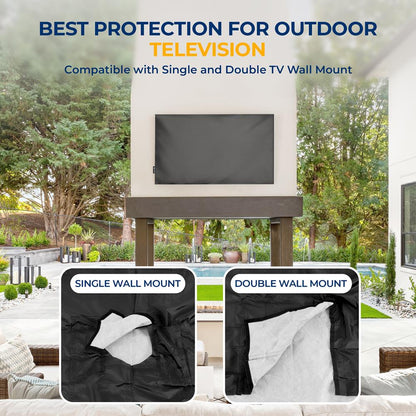 Waterproof TV Cover 60-70" - Weatherproof, Dustproof, Remote Pocket