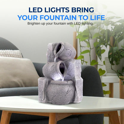 Tabletop Water Fountain - Relaxing Sound, Automatic Pump, 10.6" Tall