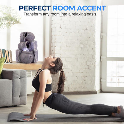 Tabletop Water Fountain - Relaxing Sound, Automatic Pump, 10.6" Tall