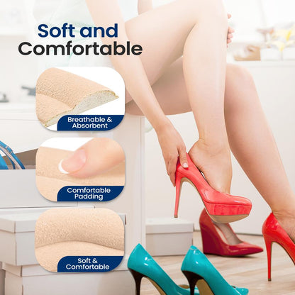 Heel Pad Inserts 12 Pairs, Relieve Heel Pain, Strong Adhesive, Apricot