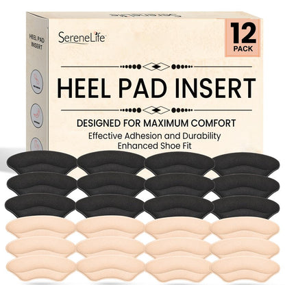 Heel Pad Inserts 12 Pairs, Relieve Heel Pain, Strong Adhesive, Apricot