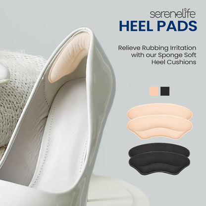 Heel Pad Inserts | Relieve Heel Pain | Sponge Cushion | Black & Apricot