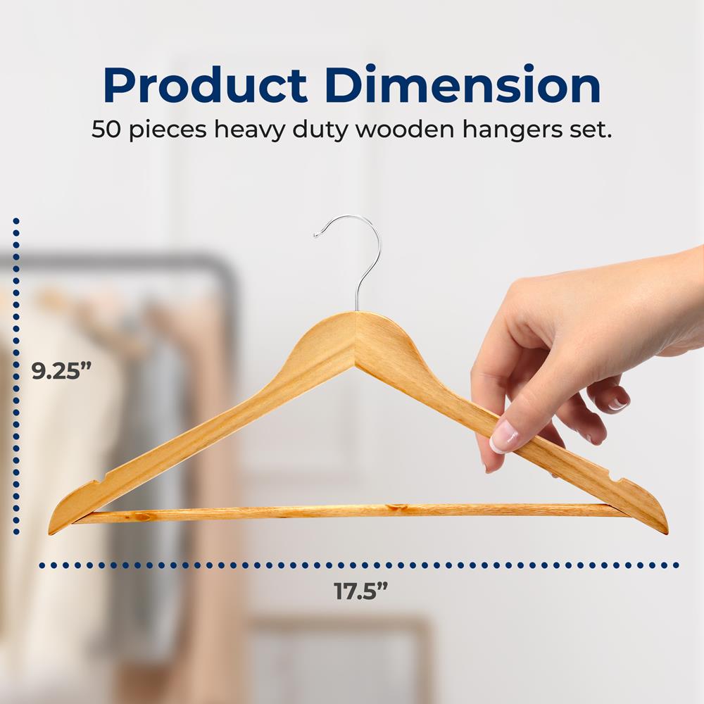Wooden Hangers 50-Pack - Thumbnail 3