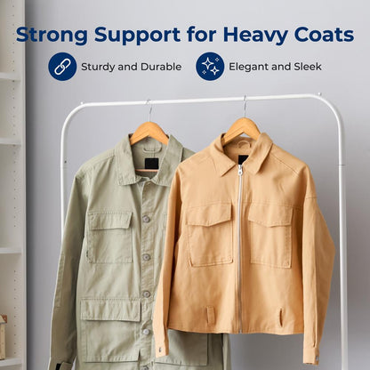 Wooden Hangers 60-Pack, Heavy Duty, 360¬∞ Swivel Hook, Natural Wood