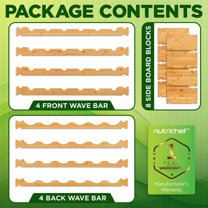 Bamboo Wine Rack 24-Bottle Capacity Wobble-Free Modular Natural Finish